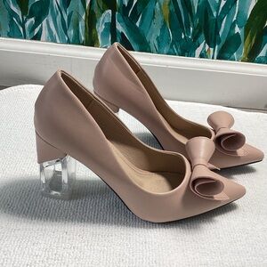 Elegant Pink Bow Heels